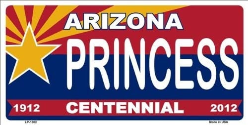 ARIZONA PRINCESS Centennial State Background Metal License Plate Diamondbacks Craft Supply