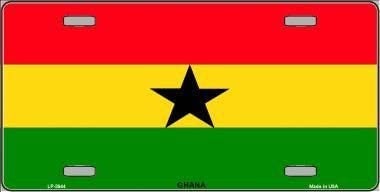 GHANA FLAG Metal License Plate Sign Novelty Vanity West Africa Craft Supply