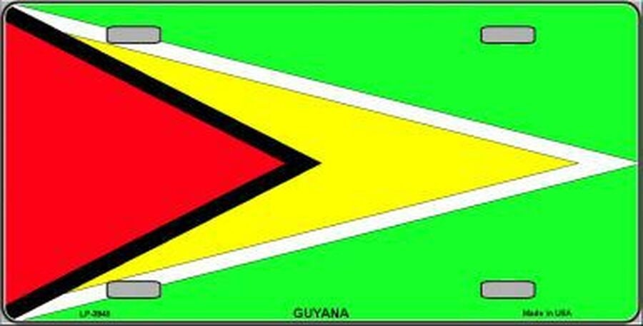 GUYANA FLAG Metal License Plate Sign Novelty Vanity South America