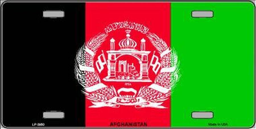 AFGHANISTAN FLAG Metal License Plate Sign Novelty Vanity Islamic Emirate Craft Supply