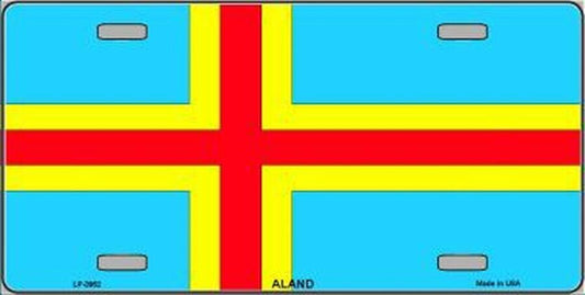 FLAG OF ALAND Metal License Plate Sign Novelty Vanity Craft Supply