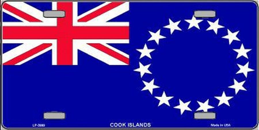 COOK ISLAND FLAG Metal License Plate Sign Novelty Vanity