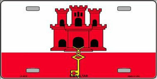 GIBRALTAR FLAG Metal License Plate Sign Novelty Vanity