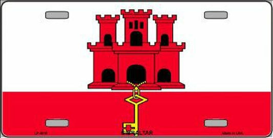GIBRALTAR FLAG Metal License Plate Sign Novelty Vanity Craft Supply