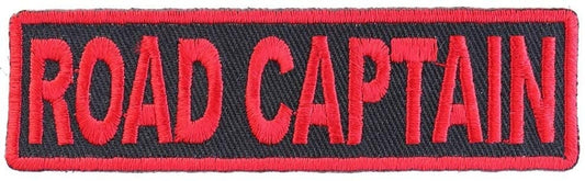 ROAD CAPTAIN Red Biker Motorcycle Embroidered Patch