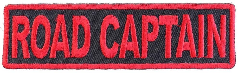 ROAD CAPTAIN Red Biker Motorcycle Embroidered Patch Craft Supply