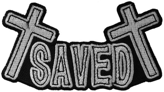 SAVED Christian Biker Patch - Embroidered Patch Appliqué