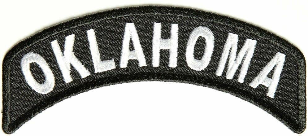 OKLAHOMA STATE Rocker Biker Motorcycle Embroidered Patch Craft Supply
