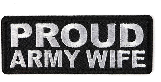 PROUD ARMY WIFE Patch - United States Army Military U.S. Army Biker Motorcycle Embroidered Patch Craft Supply