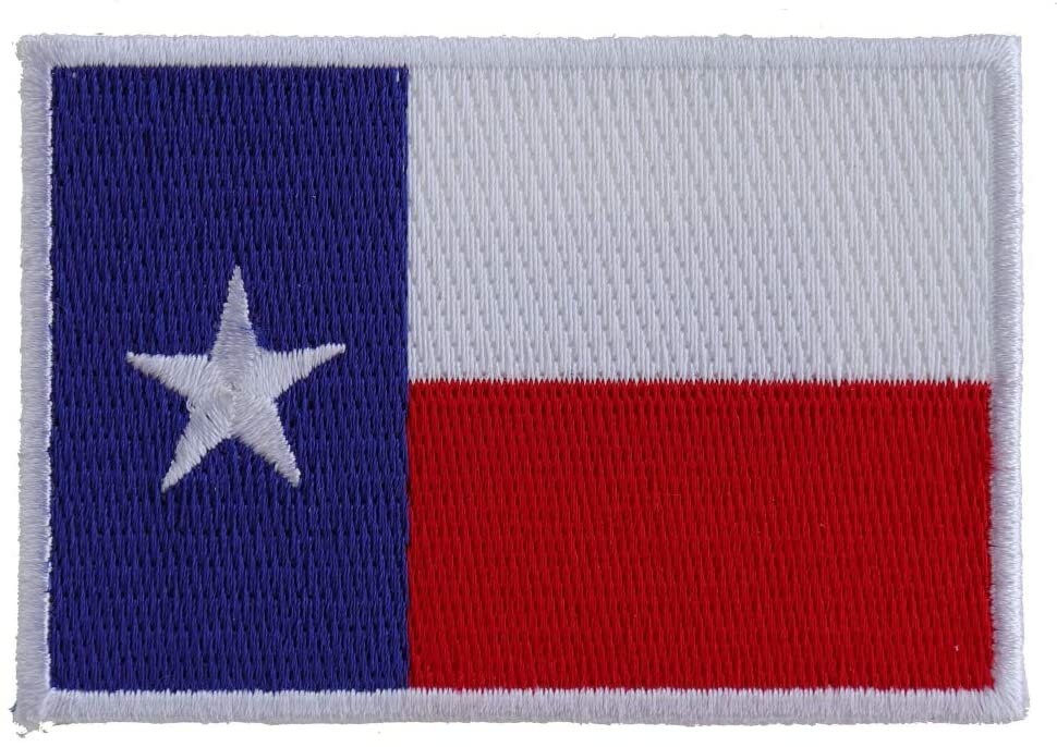 Texas Flag White Border Patch - Embroidered Iron on Patch - Texas State Flag Craft Supply