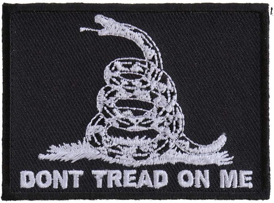 DON'T TREAD ON Me Gadsden Flag Snake Black White Embroidered Patch