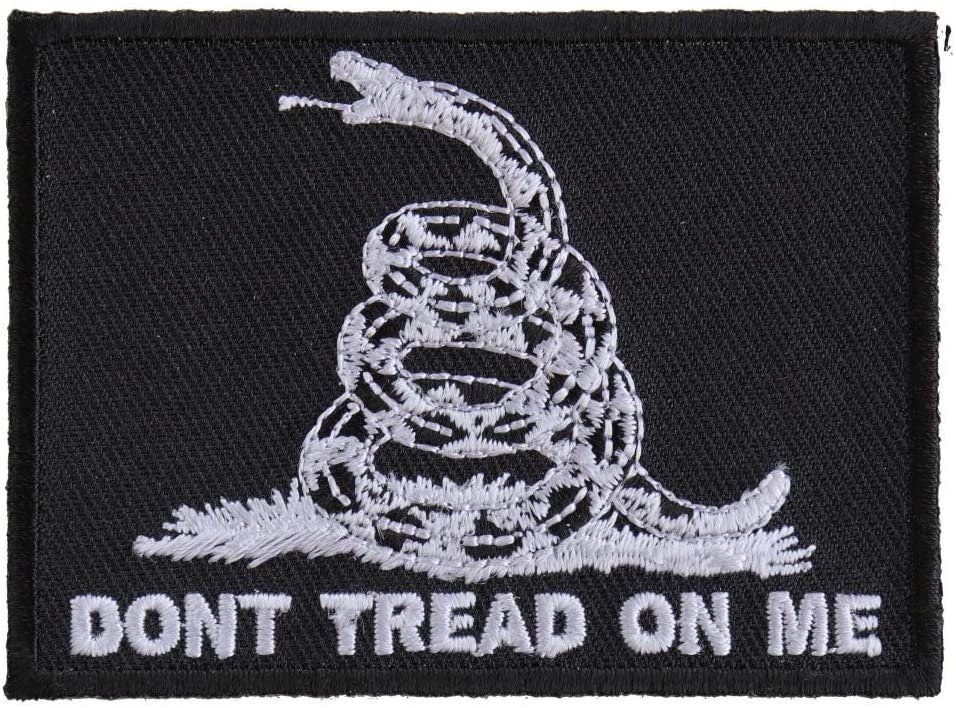 DON'T TREAD ON Me Gadsden Flag Snake Black White Embroidered Patch Craft Supply