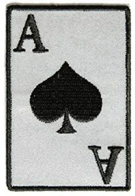 Ace of Spades Patch - Embroidered Iron on Patch - Playing Cards Poker Craft Supply