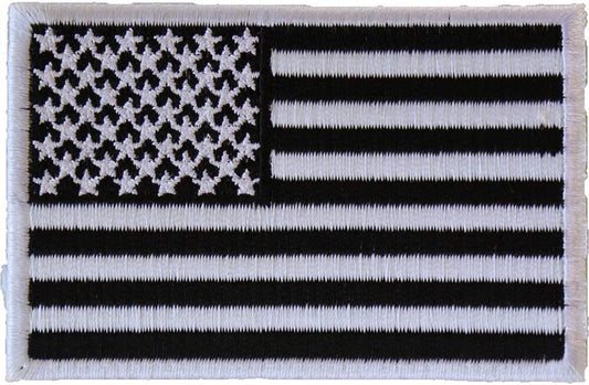 Subdued United States Black White Flag Embroidered Patch - United States of America Flag Craft Supply
