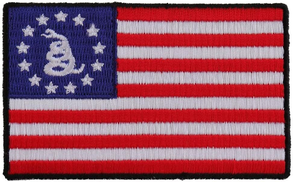 GADSDEN AMERICAN FLAG Embroidered Patch - Red White Blue United States Gadsden Snake Flag Patch Craft Supply