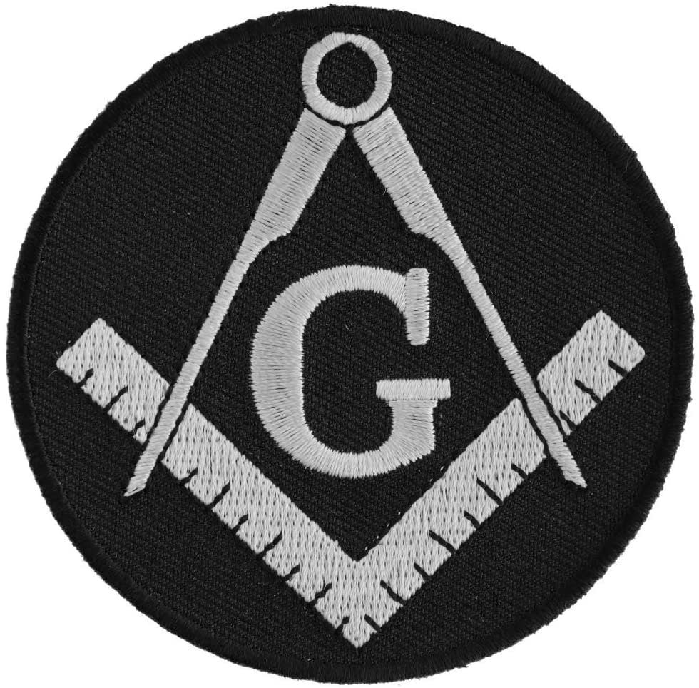 MASONS MASON Compass Symbol Patch - Embroidered Patch Appliqué Craft Supply