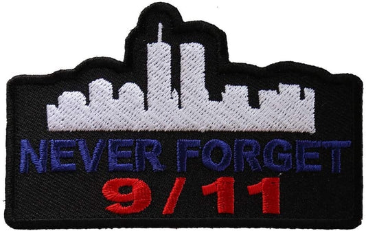 NEVER FORGET 9-11-01 Patch - September 11 Memorial Embroidered Patch Appliqué Craft Supply