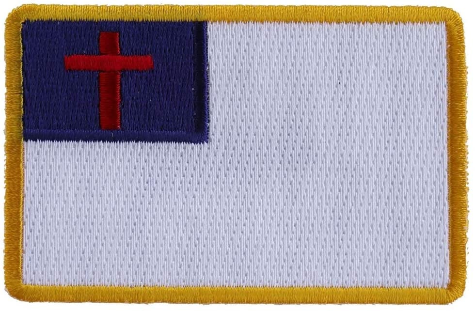 Christian Flag Small Patch - Christian Biker Embroidered Patch Craft Supply