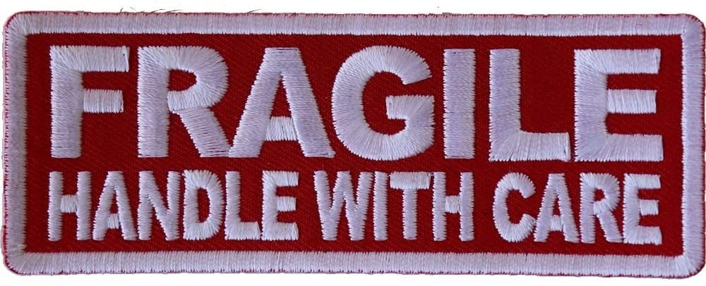 FRAGILE Handle with Care Patch - Funny Embroidered Patch Appliqué Craft Supply