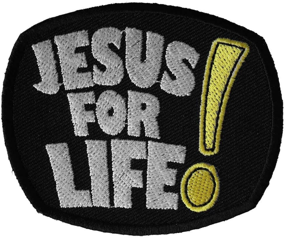 JESUS FOR LIFE Christian Biker Patch - Embroidered Patch Appliqué Craft Supply