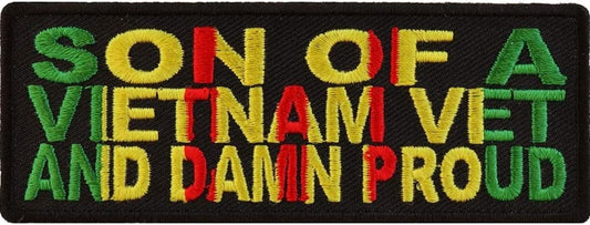 Son of A Vietnam Vet and Damn Proud Patch - Military Biker Motorcycle Embroidered Patch Craft Supply