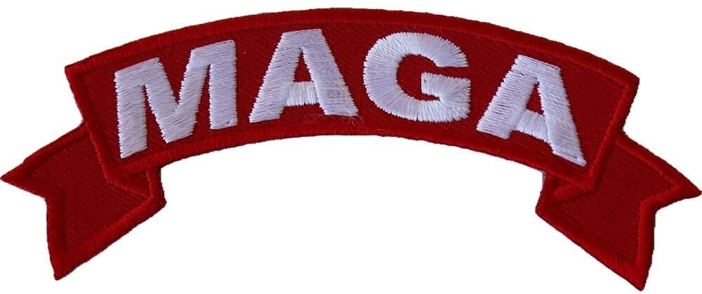 MAGA Red Rocker Patch - Make America Great Again Embroidered Patch Appliqué