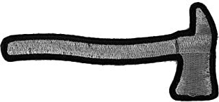 Firefighter Axe in Silver Patch - Embroidered Patch Applique Craft Supply