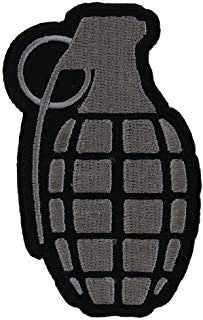 Gray Grenade Patch - War Military Biker Motorcycle Patch Craft Supply