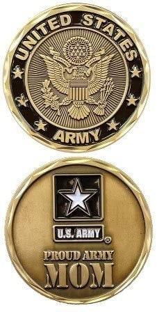 Proud Army Mom Challenge Coin - United States Army Military Good Luck Double Sided Collectible Challenge Coin Craft Supply