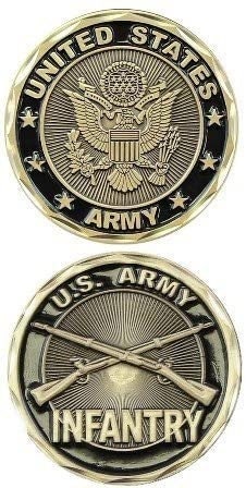 Army Infantry Challenge Coin - United States Army Military Good Luck Double Sided Collectible Challenge Coin Craft Supply