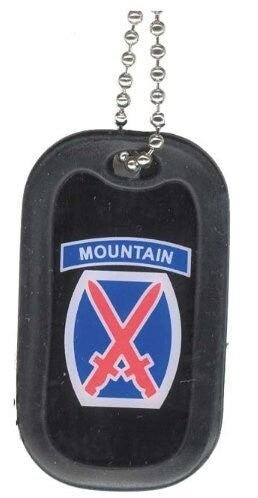 Army 10th Mountain Division Dog Tag With Chain - United States Army Infantry Mountain Division Veteran Vet Dog Tag Craft Supply
