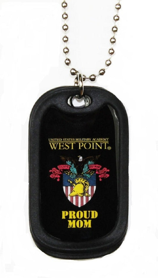 Army West Point Proud Mom Dog Tag With Chain - United States Army Military Academy Veteran Vet Dog Tag
