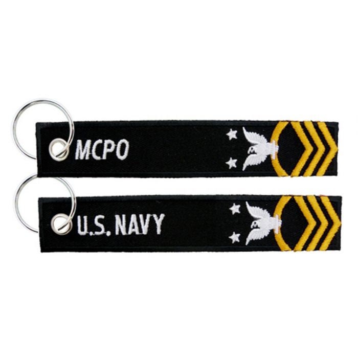 U.S. Navy MCPO / Master Chief Petty Officer Keychain - United States Navy Embroidered Key Ring Keyfob