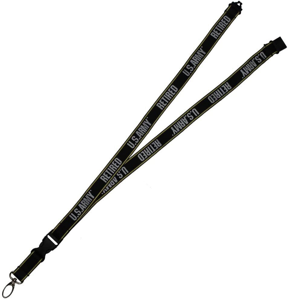 U.S. Army Retired Lanyard W/detachable Buckle - United States Army Retired Keychain Lanyard Keyring Keyfob Craft Supply
