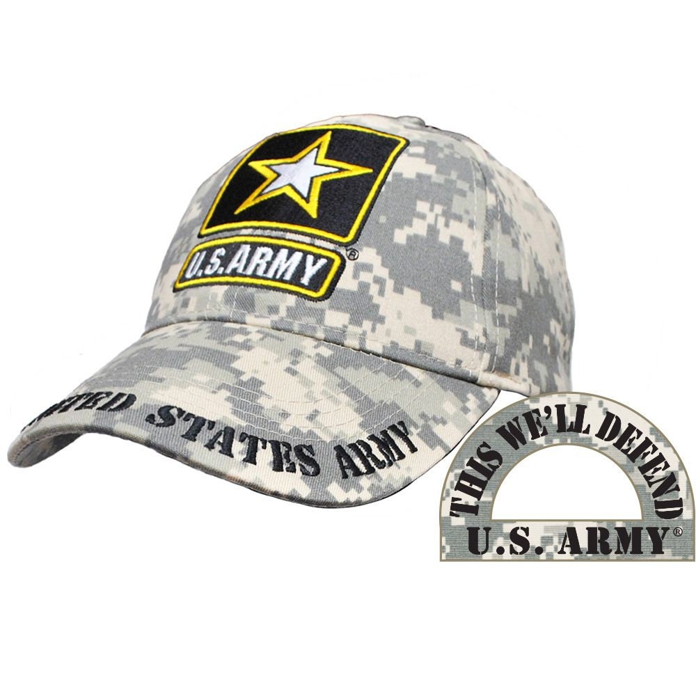 Army Logo Digital Camo Embroidered Cap Hat - United States Army This We'll Defend Craft Supply
