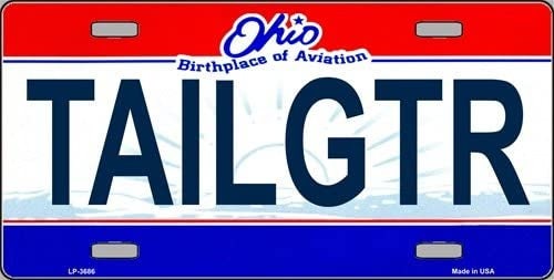 TAILGTR Ohio State Background Metal License Plate Tailgator Craft Supply