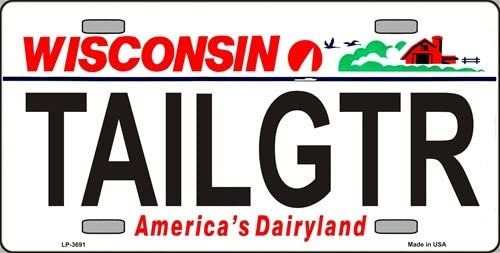 TAILGTR Wisconsin State Background Metal License Plate Tailgator Craft Supply