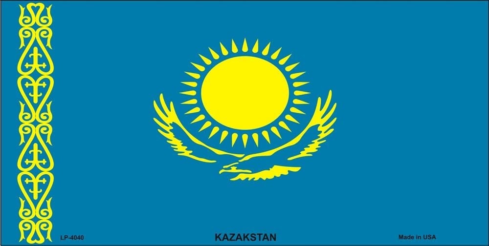 KAZAKSTAN Flag Metal License Plate Sign Novelty Vanity Kazakh
