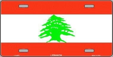 LEBANON Flag Metal License Plate Sign Novelty Vanity Lebanese Craft Supply
