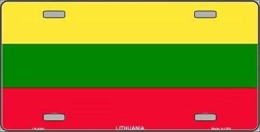 LITHUANIA Flag Metal License Plate Sign Novelty Vanity Lithuanian