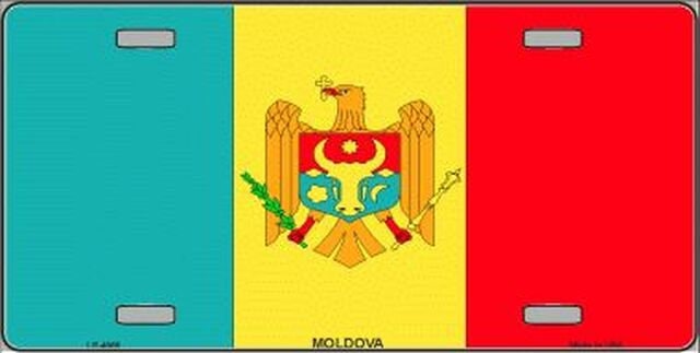MOLDOVA Flag Metal License Plate Sign Novelty Vanity Moldavian Craft Supply