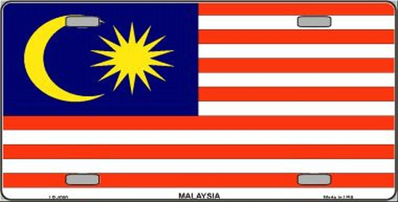 MALAYSA Flag Metal License Plate Sign Novelty Vanity Malaysian Craft Supply