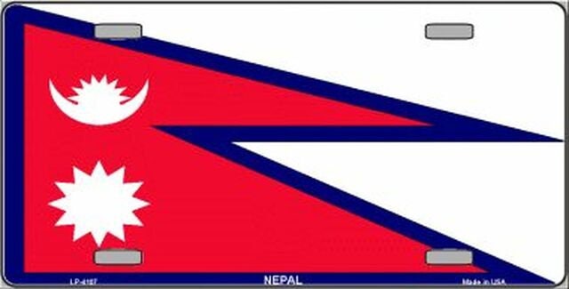 NEPAL Flag Metal License Plate Sign Novelty Vanity Nepalese Craft Supply