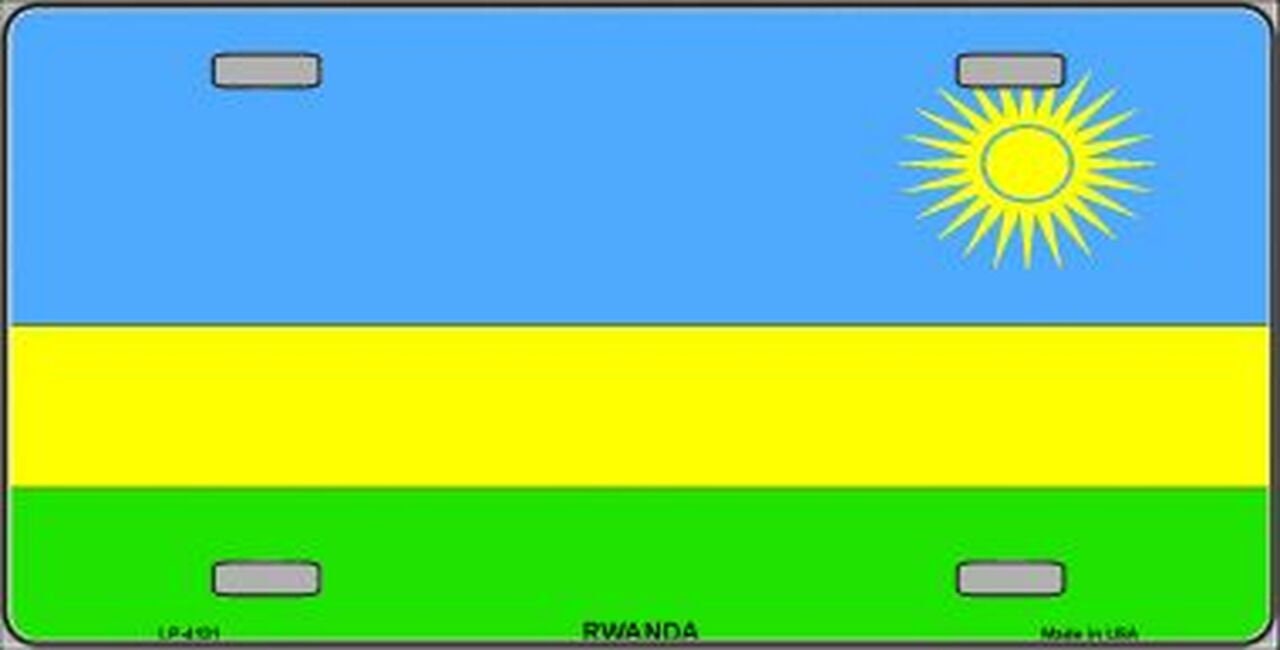 RWANDA Flag Metal License Plate Sign Novelty Vanity Rwandese Rwandans Craft Supply