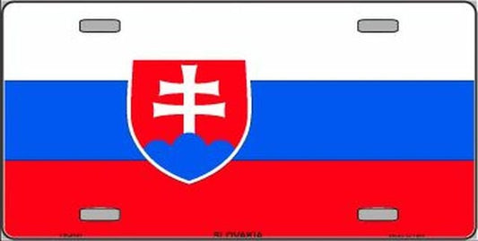 SLOVAKIA Flag Metal License Plate Sign Novelty Vanity Slovakian Craft Supply