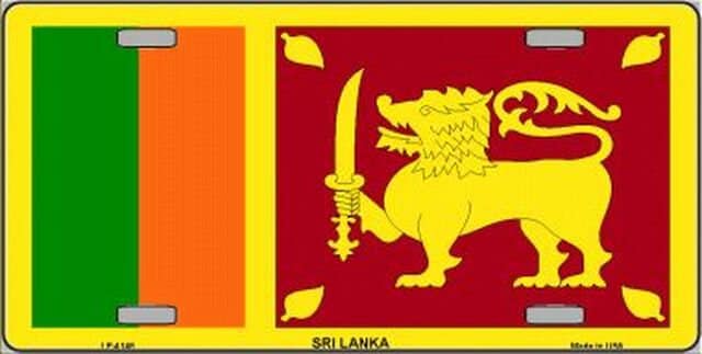 SRI LANKA Flag Metal License Plate Sign Novelty Vanity Sri Lankan
