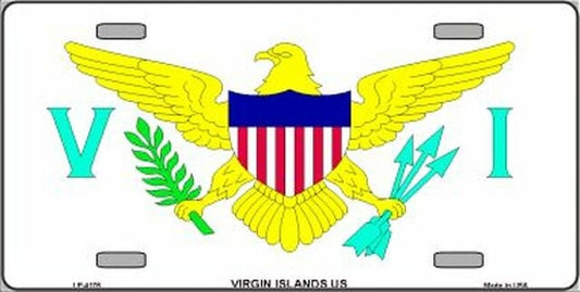 VIRGIN ISLANDS Flag Metal License Plate Sign Novelty Vanity Craft Supply