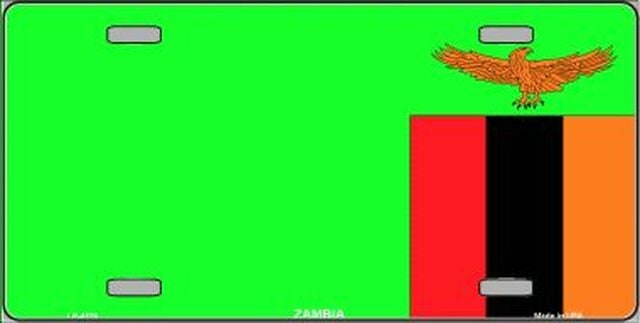 ZAMBIA Flag Metal License Plate Sign Novelty Vanity Zambian Craft Supply