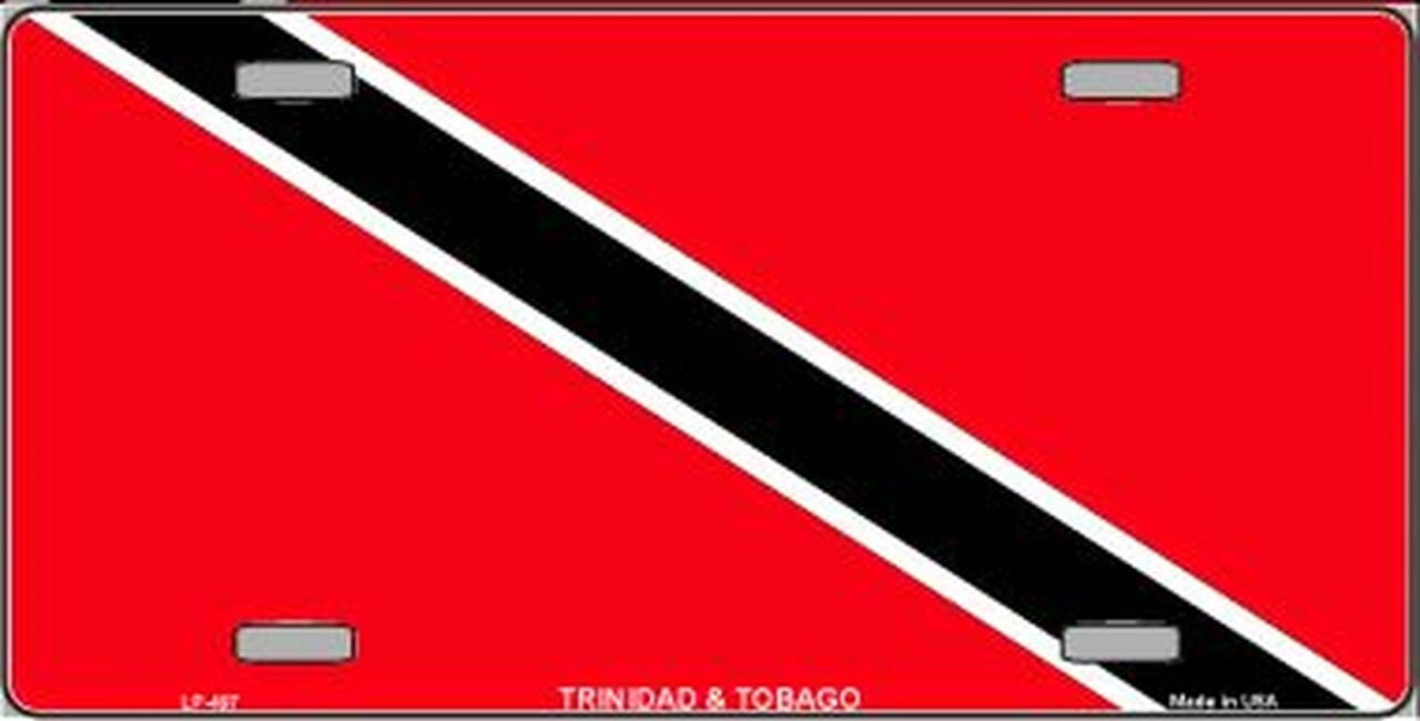 Trinidad and Tobago Flag Metal License Plate Sign Novelty Vanity Caribbean Island Craft Supply