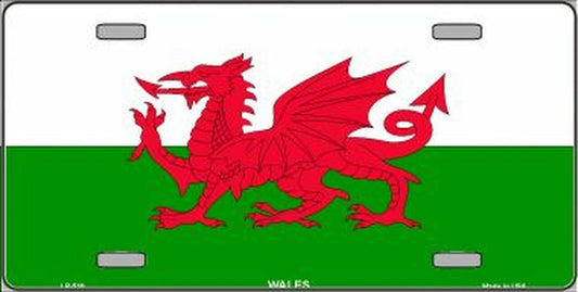 WALES Flag Metal License Plate Sign Novelty Vanity Cymry Cymru Welsh UK